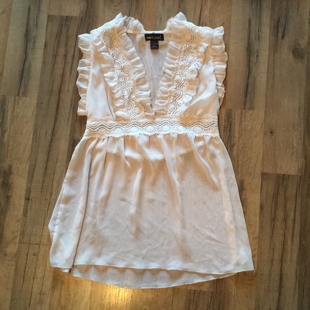 Wet Seal | Sheer Frilled Top